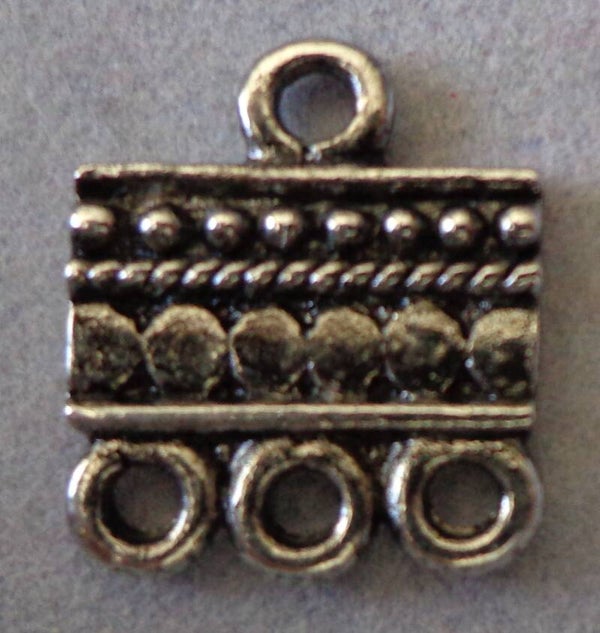 Tussenzetsel of connector met 3 oogjes en fantasiepatroon vt90342 Na