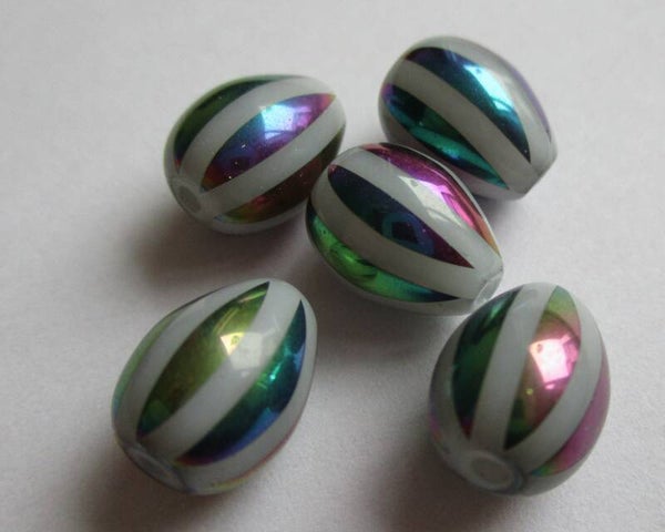 Multicolor glaskralen ovaal 10 * 8 mm kr91116 k7