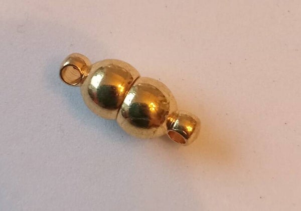 Goudkleurige magneetsluiting dubbel bolletje 90608 X