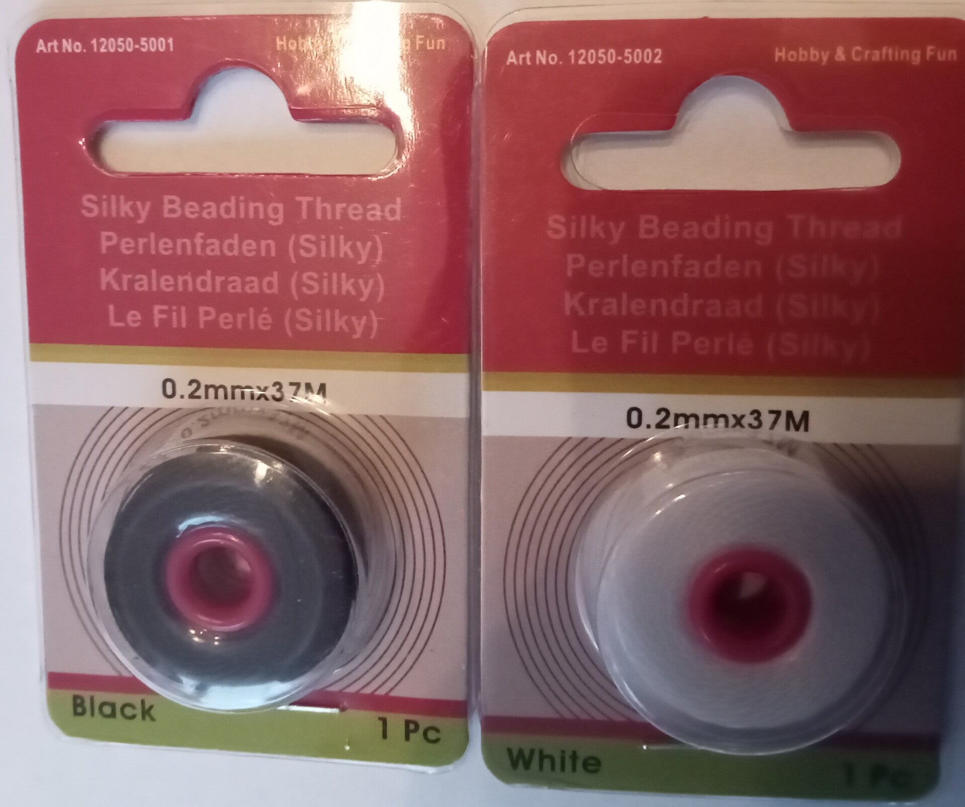 Klosje kralendraad 0,2 mm zwart of wit