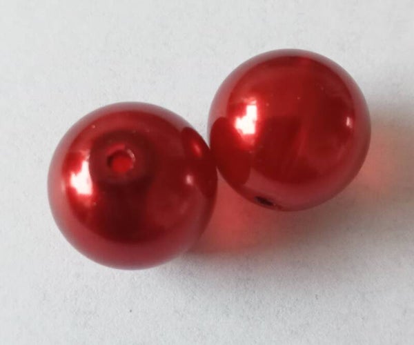 Kraal glasparel rond rood 14 mm kr90996 Za