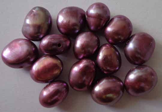 Taupe (lila/bruin) kleurige zoetwaterparels 7 - 8 mm kp90314 k3