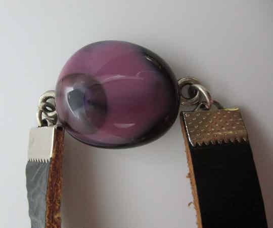 Zwart met oud roze armband 55016a