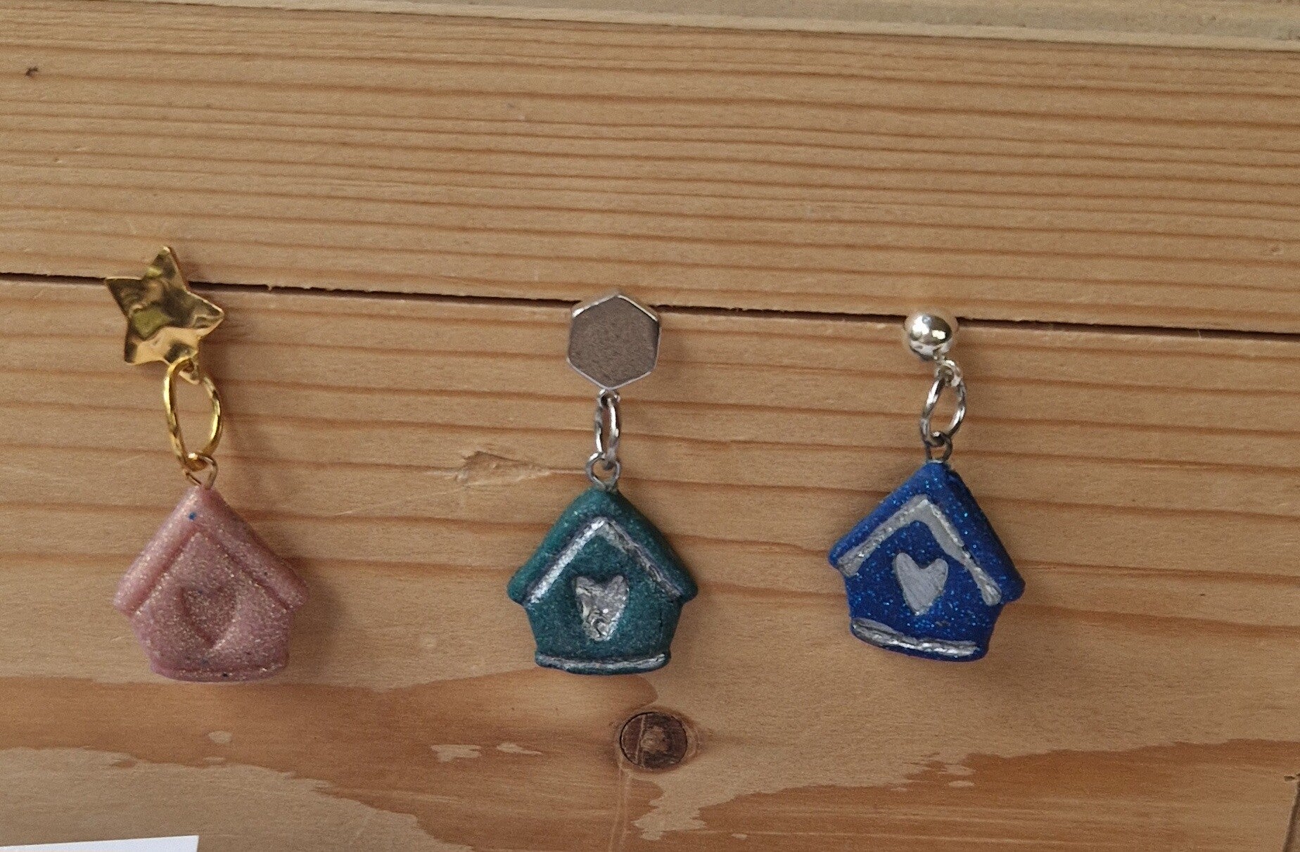 Vogelhuisjes oorbellen.