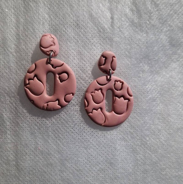 Oorbellen met tulp afdruk