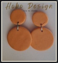 Ronde oorbellen in zacht Oranje