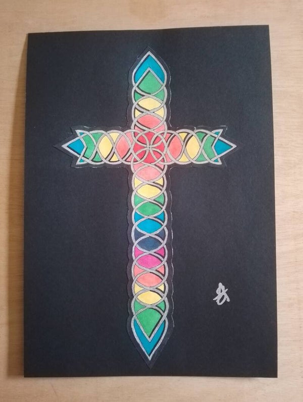A4 Art piece - Chakra Cross