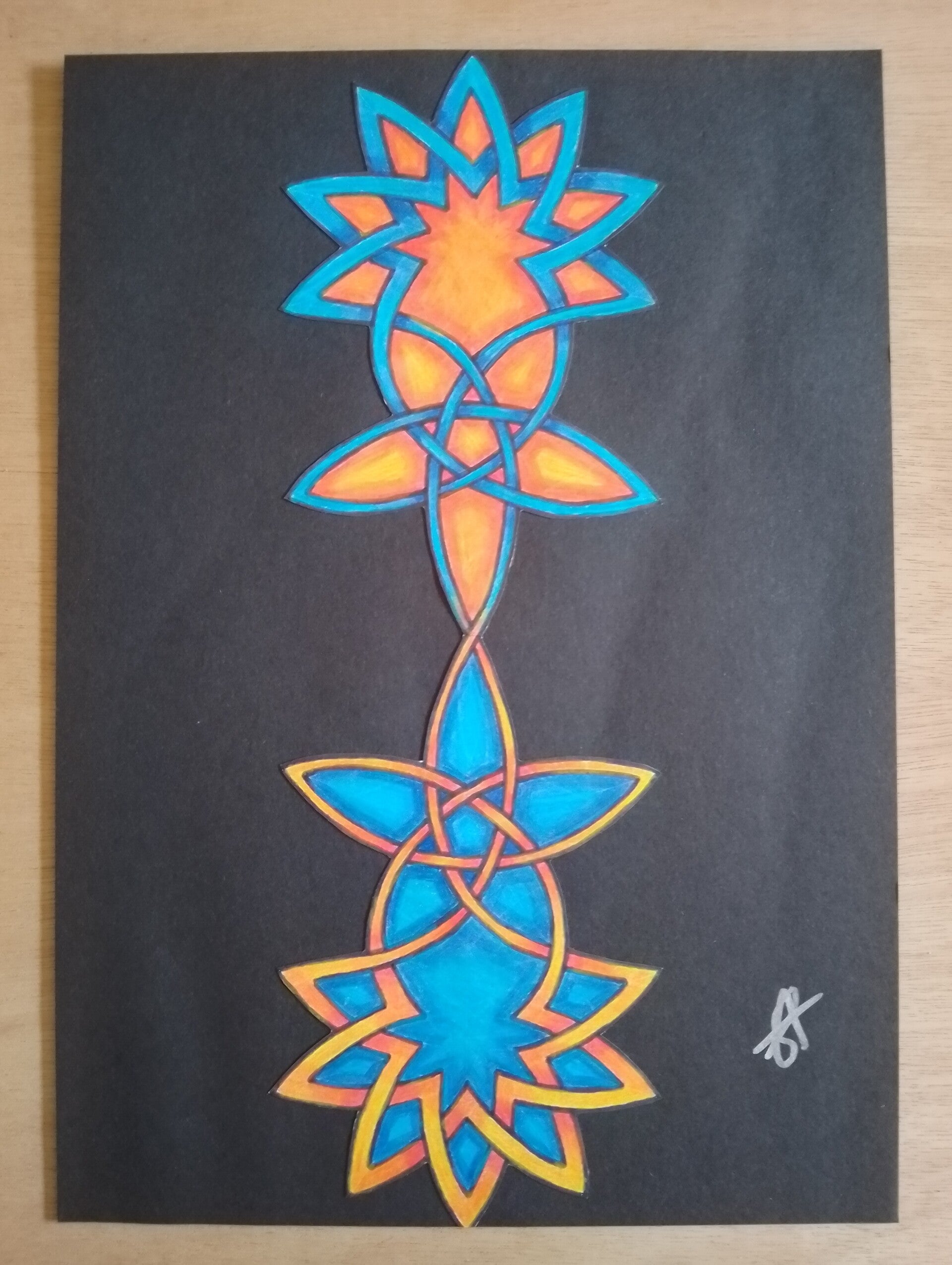 A4 Art Piece - Flower of Fire and Ice