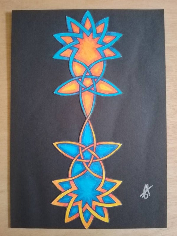 A4 Art Piece - Flower of Fire and Ice