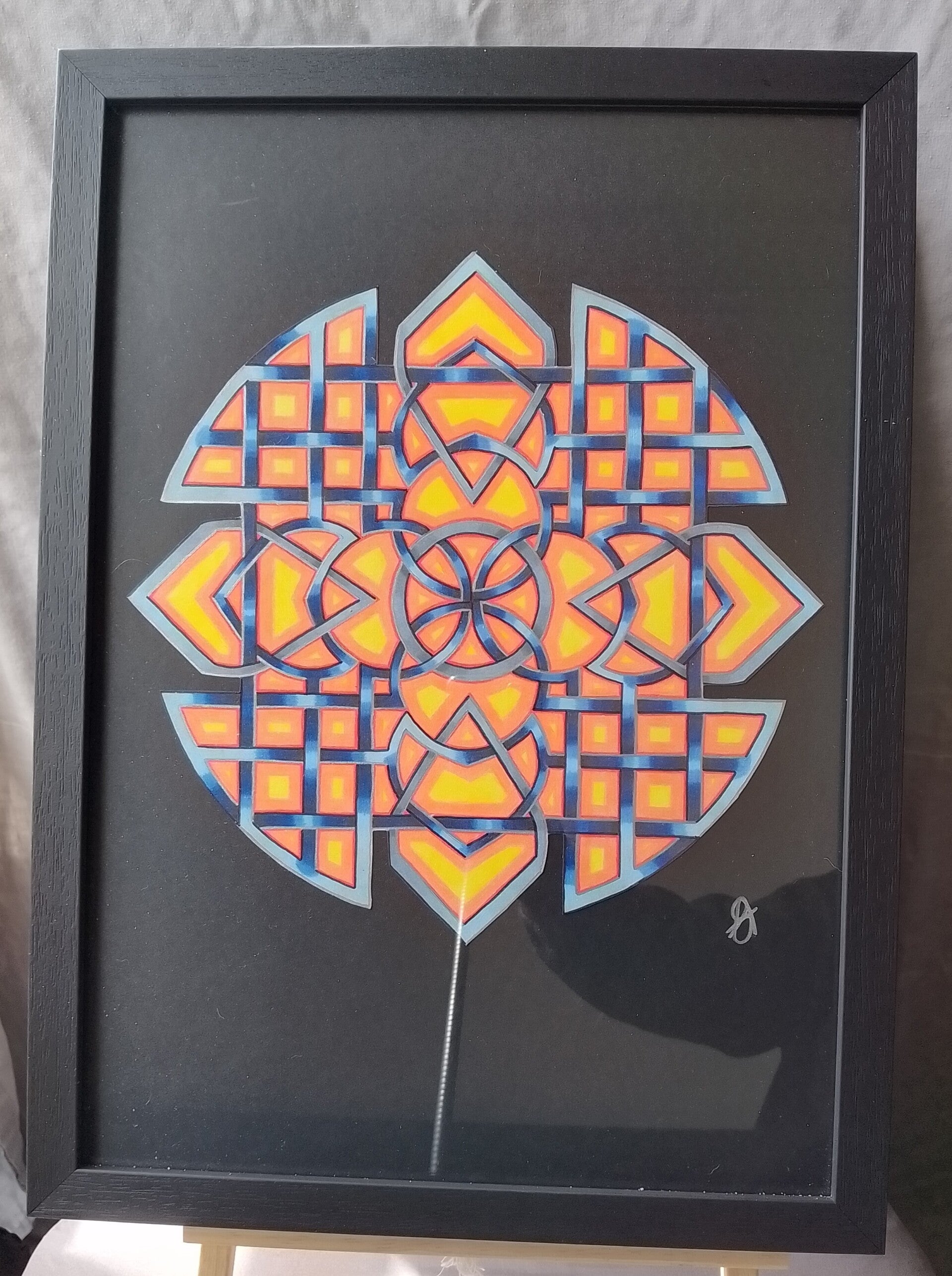 A3 Art piece - FRAMED - Neon Ribbon