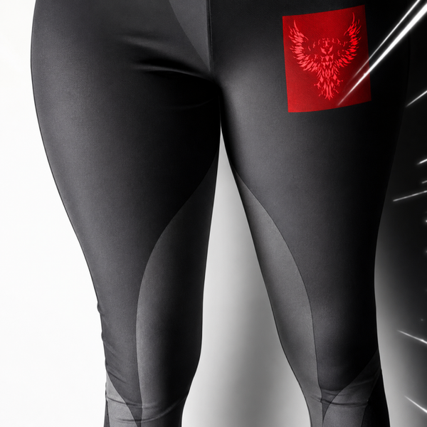 Leggings femmes noir logo Futurs rouges