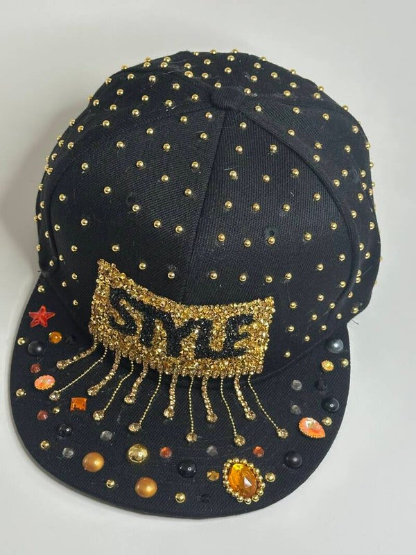 Detroit "STYLE" Bling Snapback - Black & Gold Statement Hat