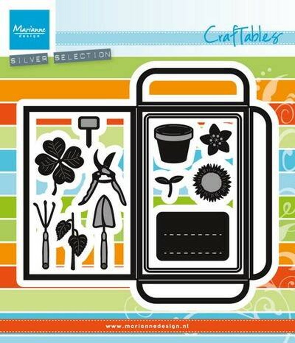 Craftables stencil seed pocket & garden tools - CR1395
