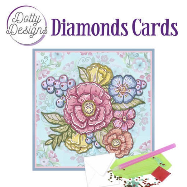 Dotty Designs Diamond Cards - Pastel Flowers - DDDC1014
