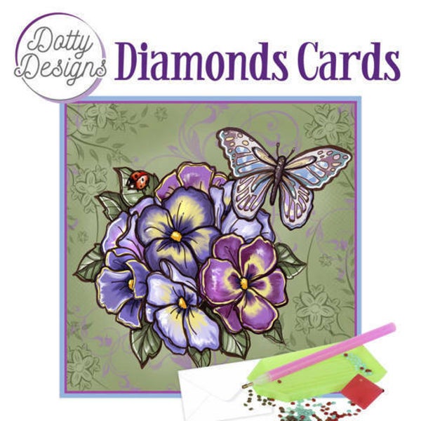 Dotty Designs Diamond Cards - Purple Flowers - DDDC1018