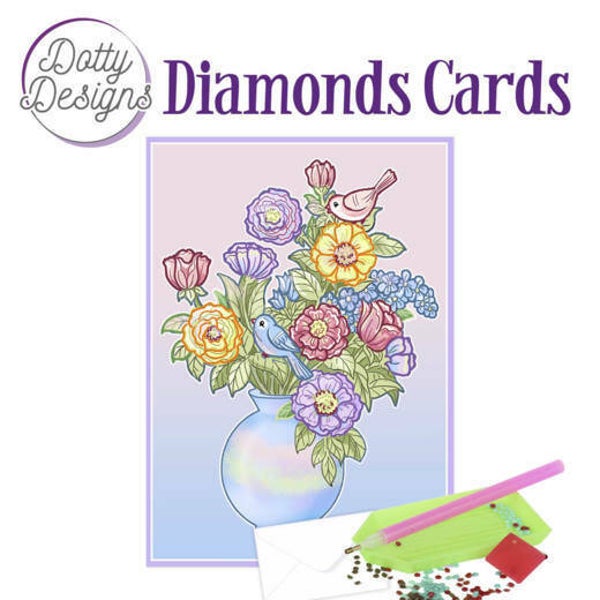 Dotty Designs Diamond Cards - Vase with flowers - DDDC1023