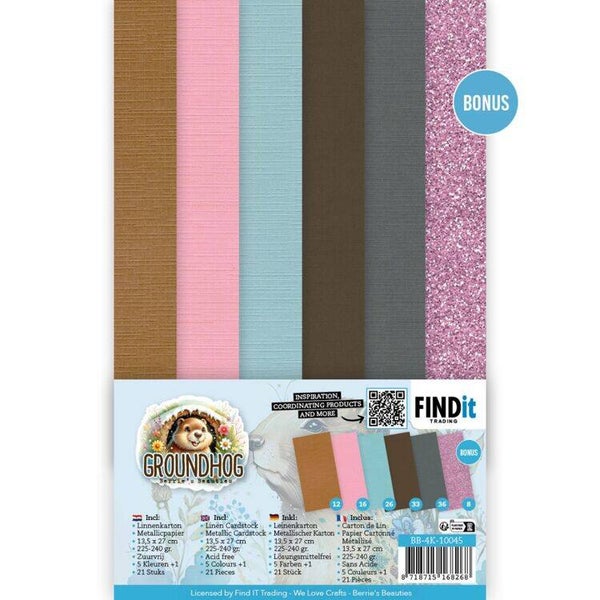 Linen Cardstock Pack - Berries Beauties - Groundhog - 4K