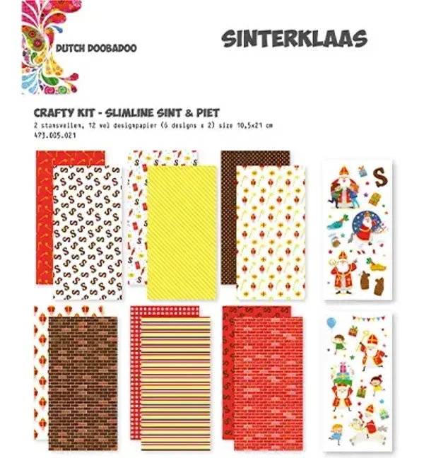 Dutch doobadoo crafty paper slimline Sint & Piet    473.002.021