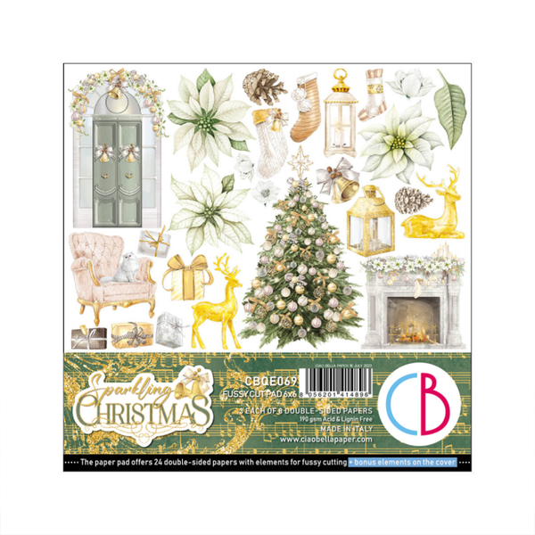 Chiaobella sparkling christmas fussy cutting pad 6x6 inch