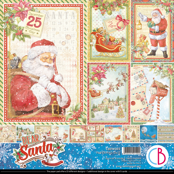 Chiaobella dear santa paperpad 12x12 inch