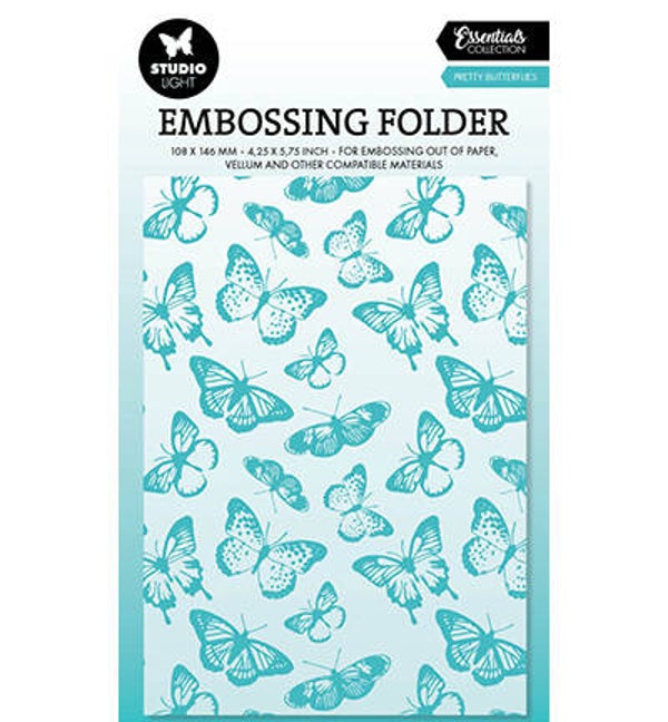 Studio light embossingfolder Pretty Butterflies Essentials nr.26    SL-ES-EMB26