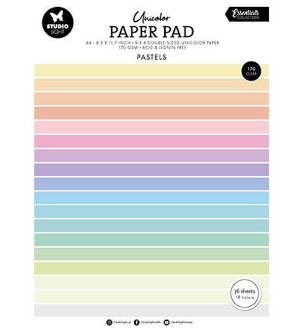 studio light Unicolor Paper Pad Pastels Tones Essentials nr.298    SL-ES-UPP298