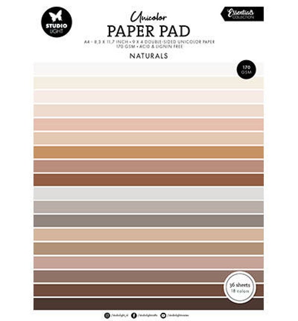 studio light Unicolor Paper Pad Naturels Tones Essentials nr.299    SL-ES-UPP299
