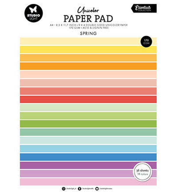 studio light Unicolor Paper Pad Spring Tones Essentials nr.300    SL-ES-UPP300