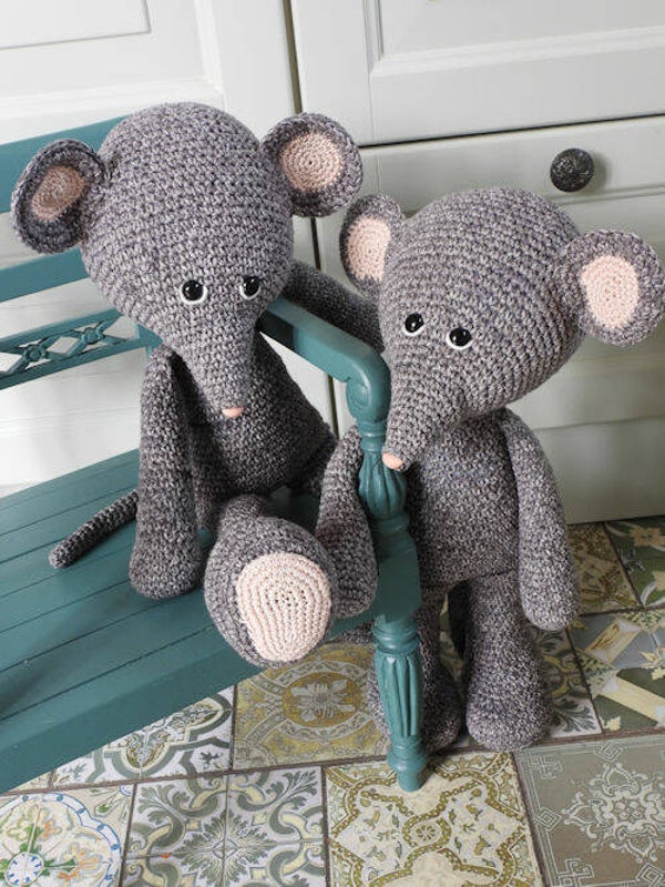 Funny Mouse basic faded grijs (staand of zittend)