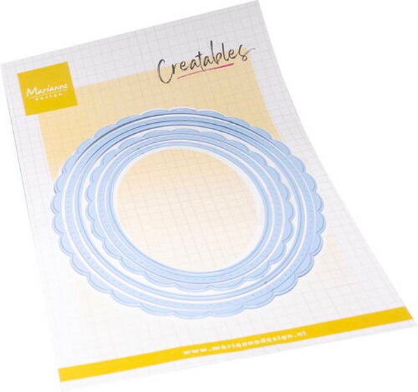 Creatables stencil Scalloped oval     LR0898