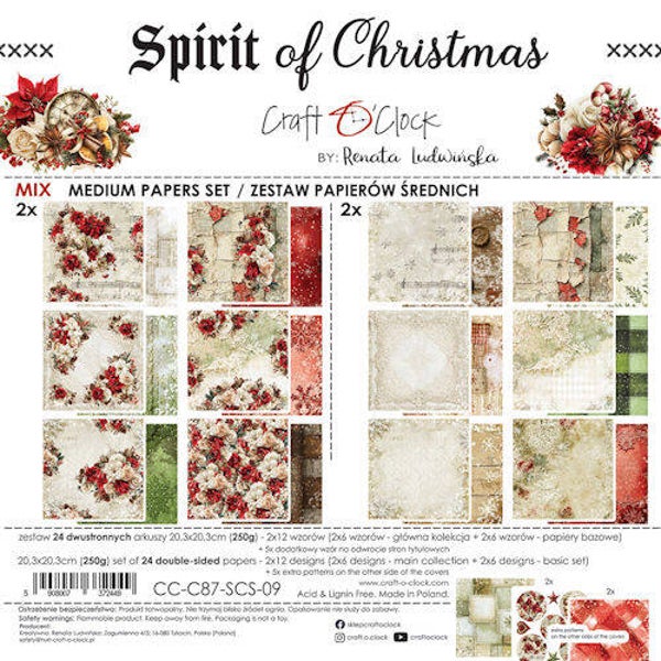 Craft O Clock Set of Mix Papers Spirit of Christmas     CC-C87-SCS-09