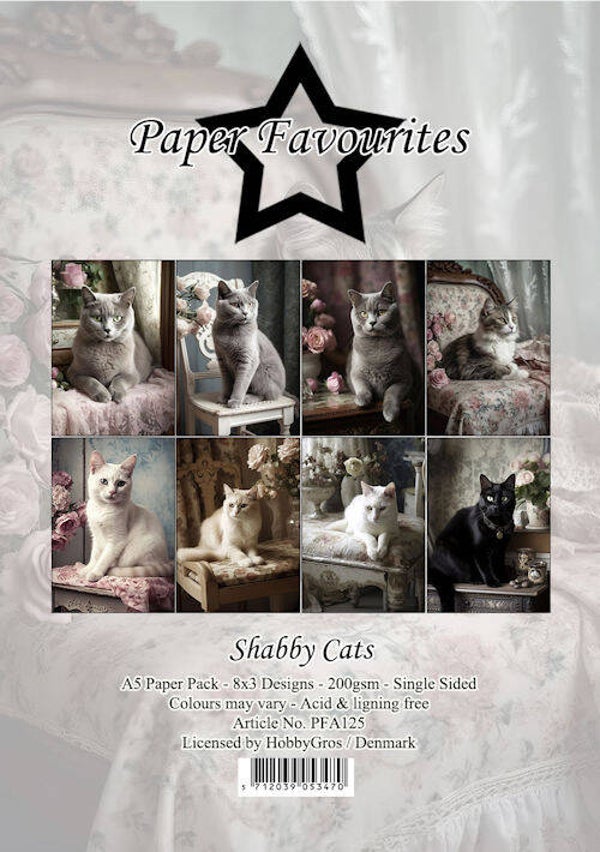 Paper Favourites A5 Shabby Cats    PFA125