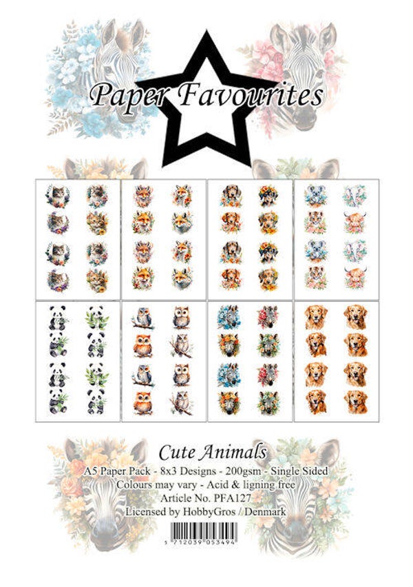 Paper Favourites A5 Cute Animals    PFA127