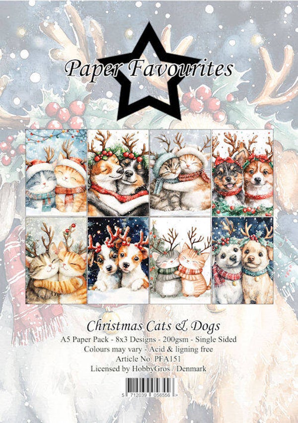 Paper Favourites A5 Christmas Cats & Dogs     PFA151