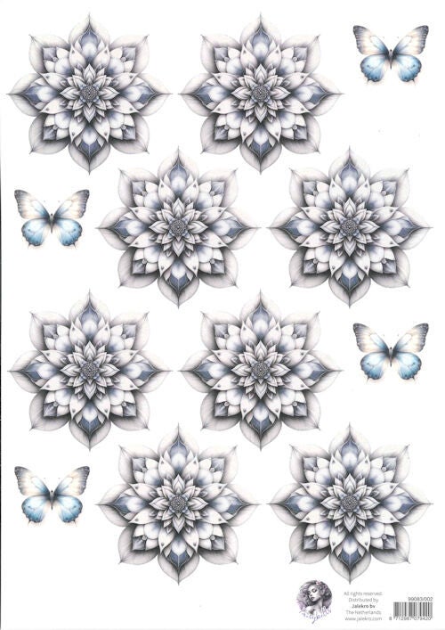 Fairybells combi knipvel voor pop-up en decoupage - blauw A     99083/002