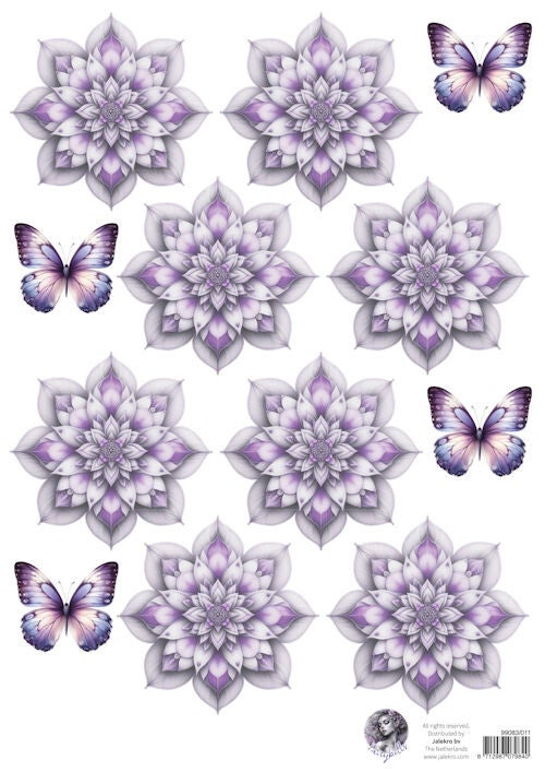 Fairybells combi knipvel voor pop-up en decoupage - lila A     99083/011