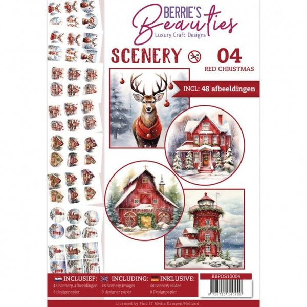 Push-Out Book Scenery 4- Red Christmas    BBPOS10004