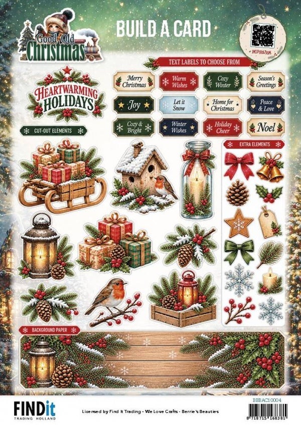 Berrie's Beauties- Build A Card - Good Old Christmas - Heartwarming Holidays     BBBAC10004