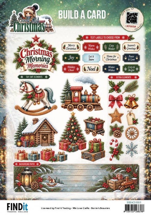 Berrie's Beauties- Build A Card - Good Old Christmas - Christmas Morning Memories     BBBAC10005