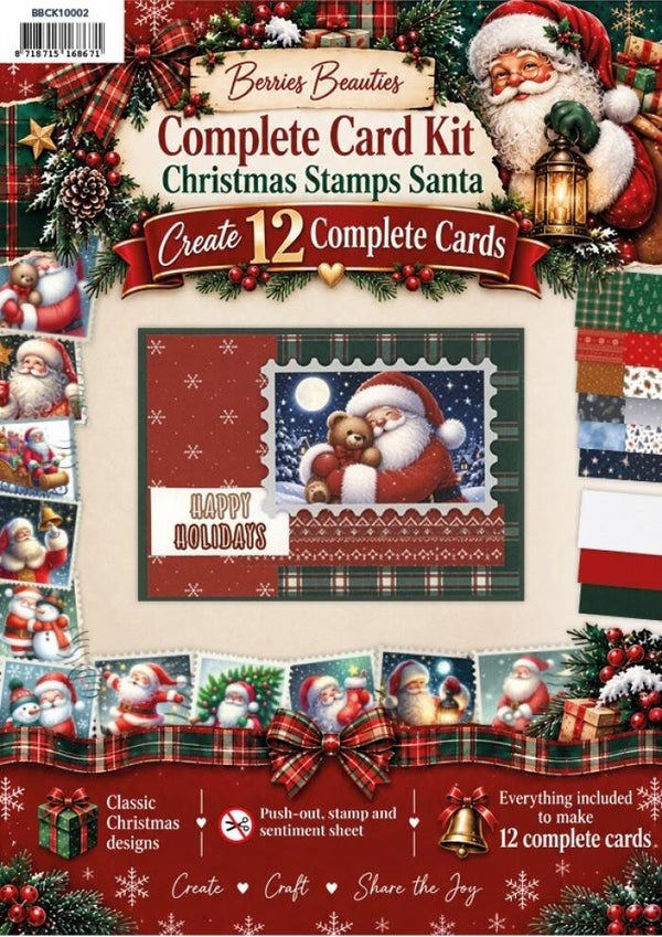 Berrie's Beauties - Complete Card Kit - Christmas Stamps Santa     BBCK10002