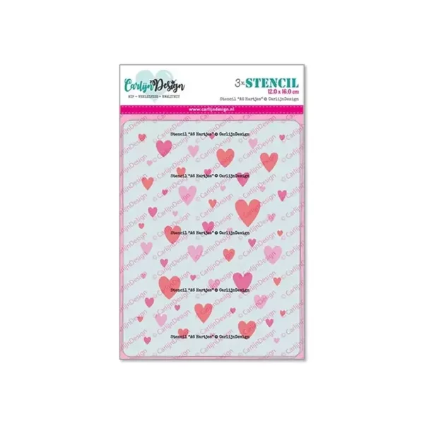 carlijn design Stencils A6 Hartjes: CDSC-0029