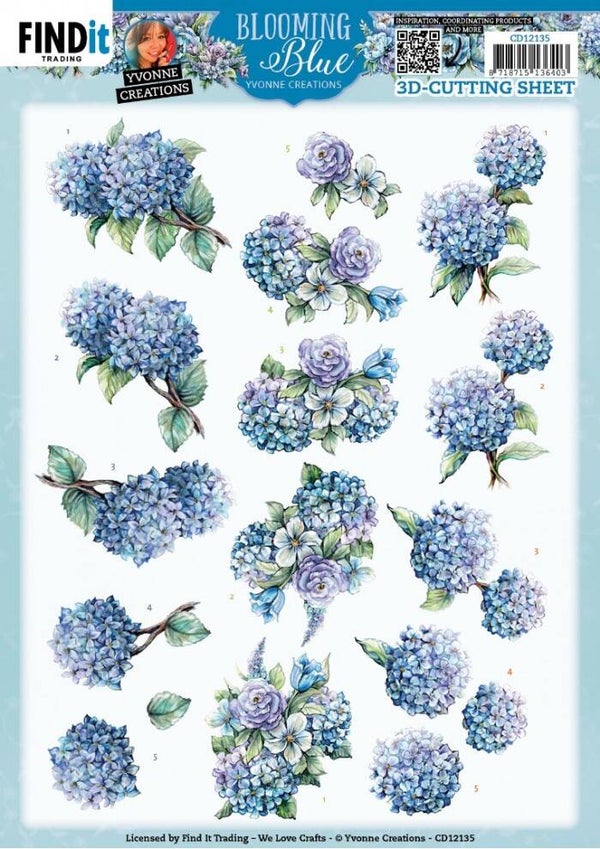 Yvonne Creations - Blooming Blue - Hydrangea    CD12135