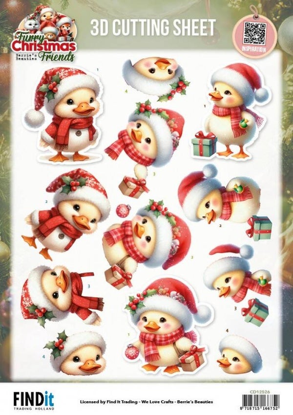 Berries Beauties - Furry Christmas Friends - Christmas Funny Duck     CD12526