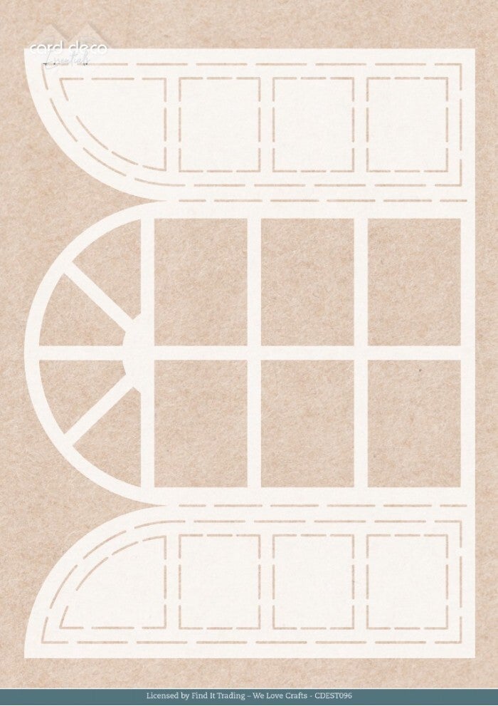 Stencil - Card Deco Essentials - Winter Bunnies - Winter Window     CDEST096