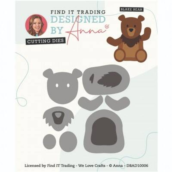 Designed By Anna - Mix And Match Cutting Dies - Blake Bear   DBAD10006