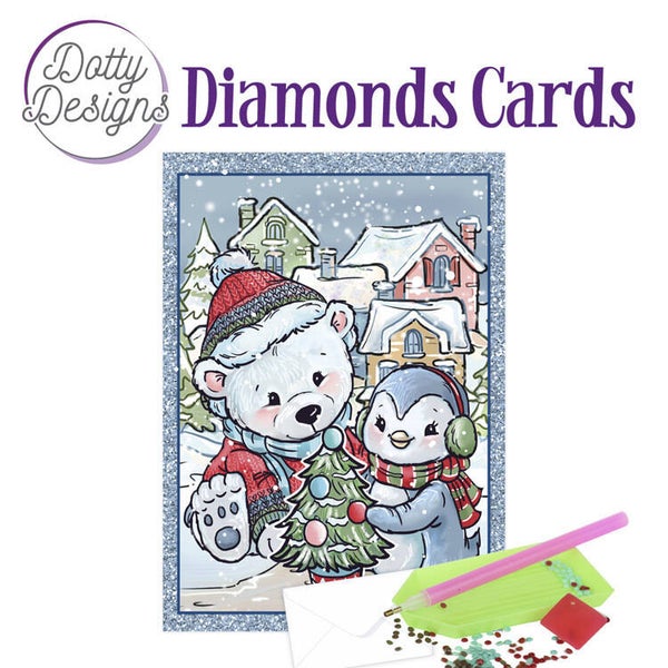 Dotty Designs Diamond Cards - Christmas Bear and Penguin   DDDC1050