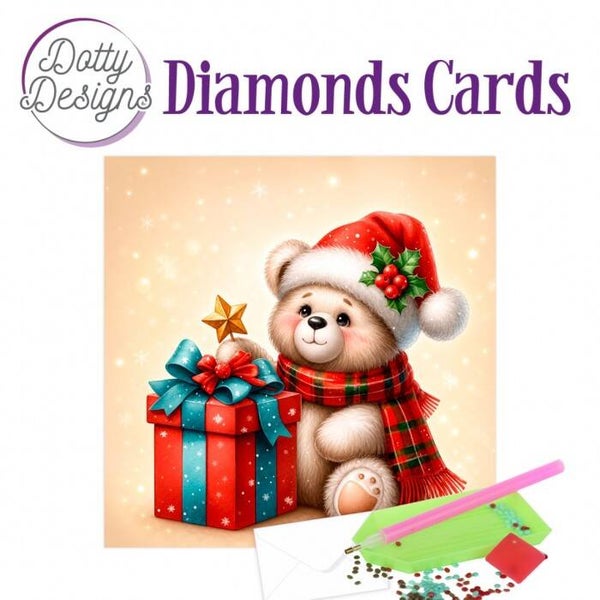 Dotty Designs Diamond Cards - Teddy Christmas
