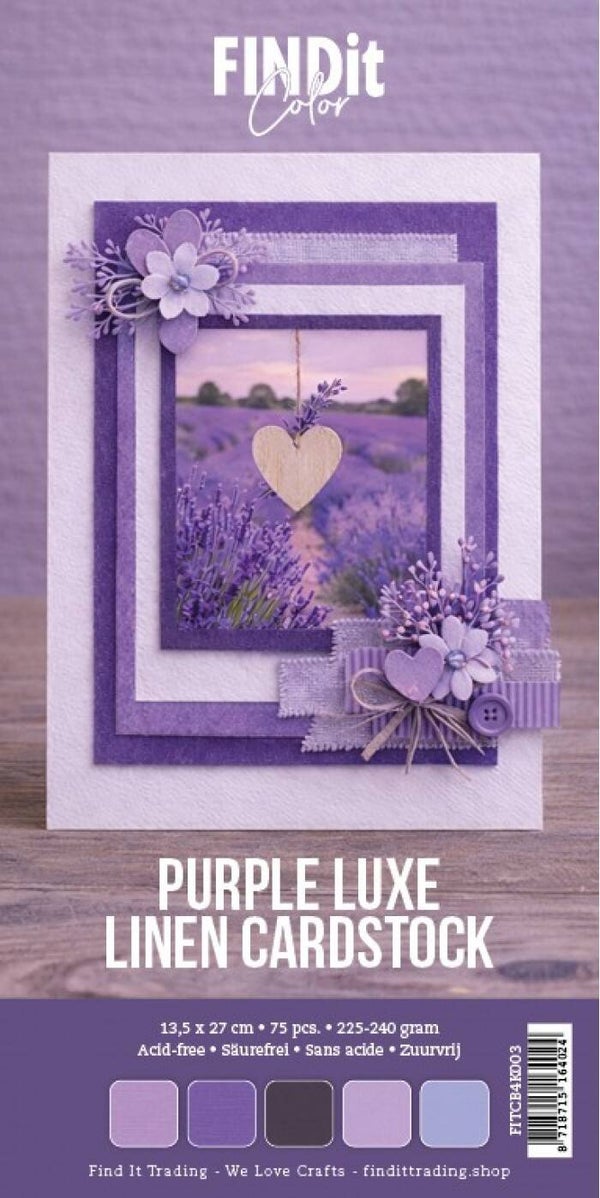 Linen Cardstock Pack 4K - Purple Luxe Pack     FITCB4K003