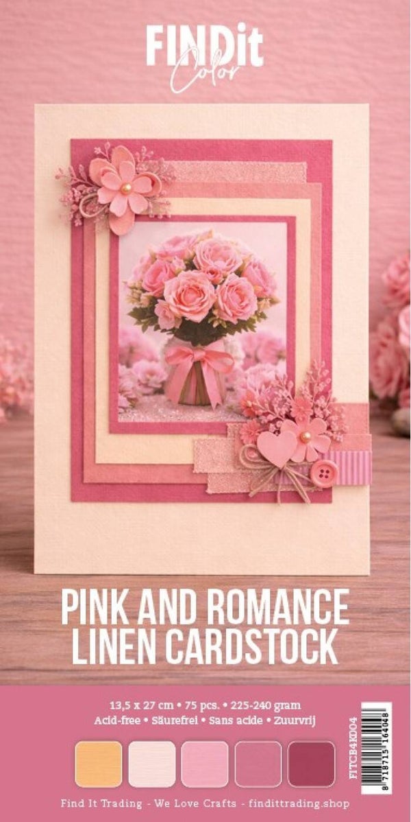 Linen Cardstock Pack 4K - Pink and Romance Pack    FITCB4K004