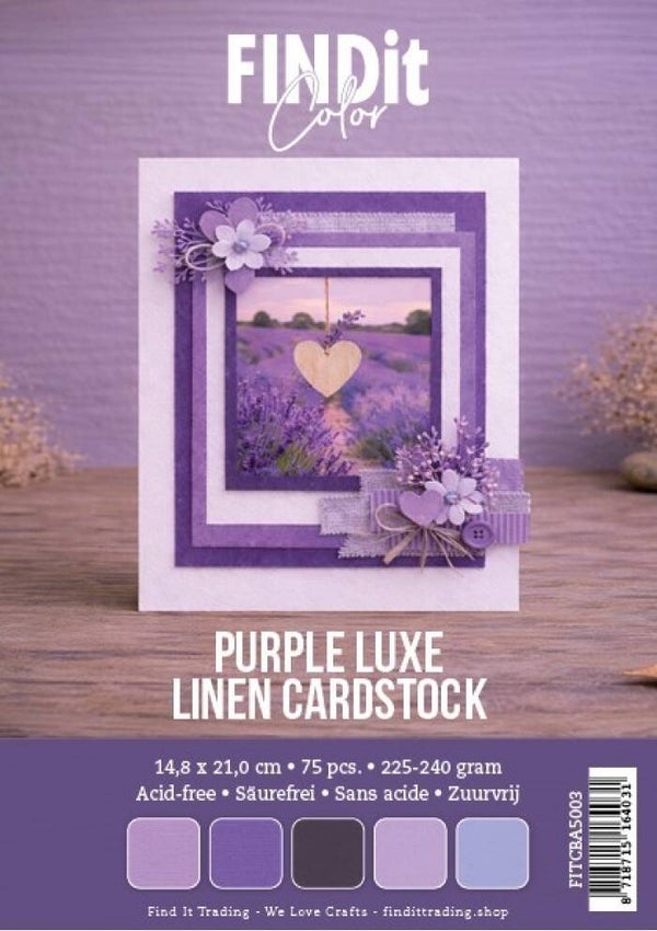 Linen Cardstock Pack A5 - Purple Luxe Pack     FITCBA5003